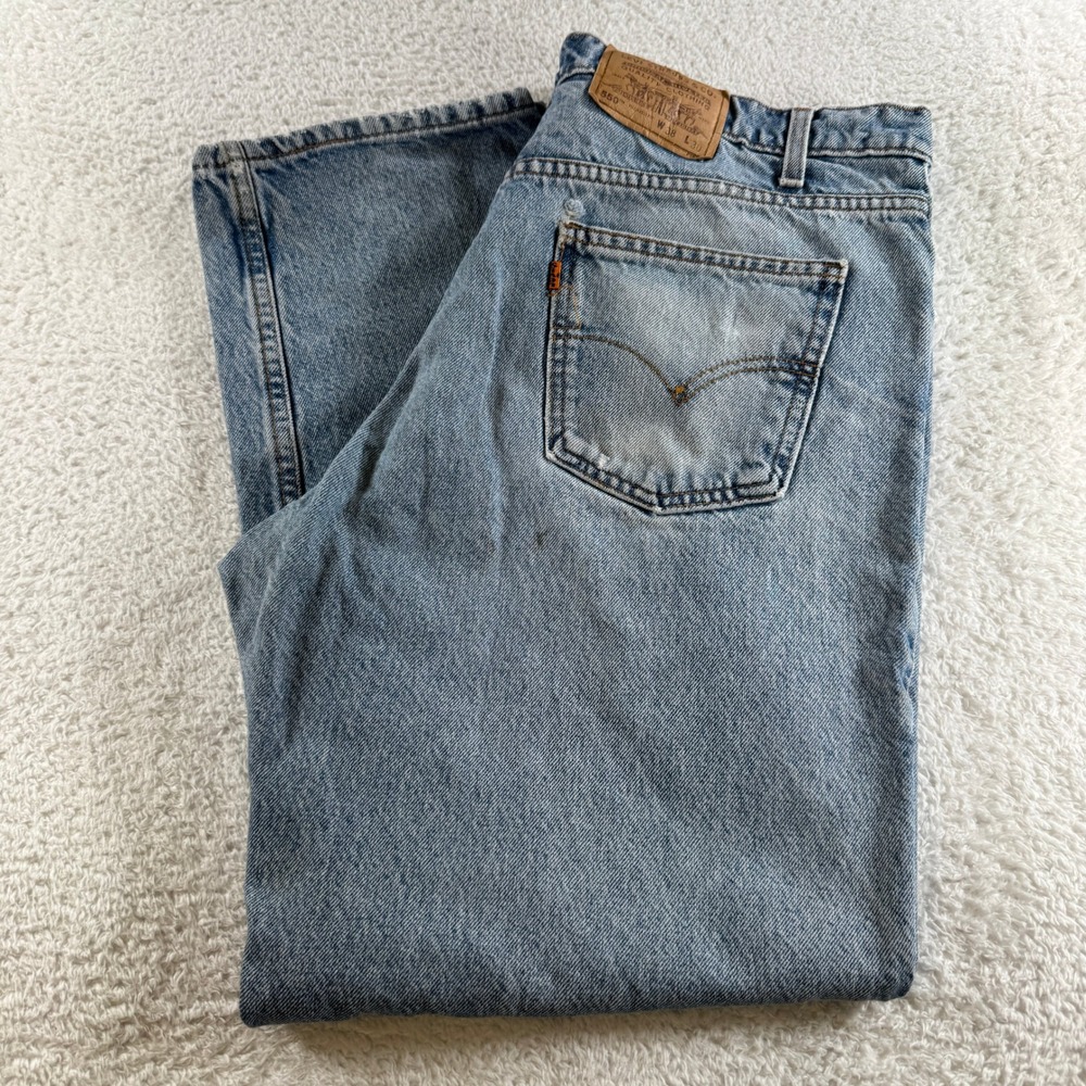 Vtg Orange Tab Levi's 550 Mens 38x30 Tag 37x30 Fit Relaxed Taper Jeans Made USA